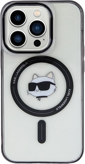 Etui Karl Lagerfeld IML Choupette's Head MagSafe do Apple iPhone 15 Pro Transparent (KLHMP15LHCHNOTK) - obraz 3