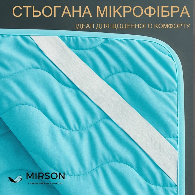 Наматрасник MirSon Eco Light №1719 Cotton Air-line на резинке по углам Blue 120x200 см (2200002889674) - изображение 4