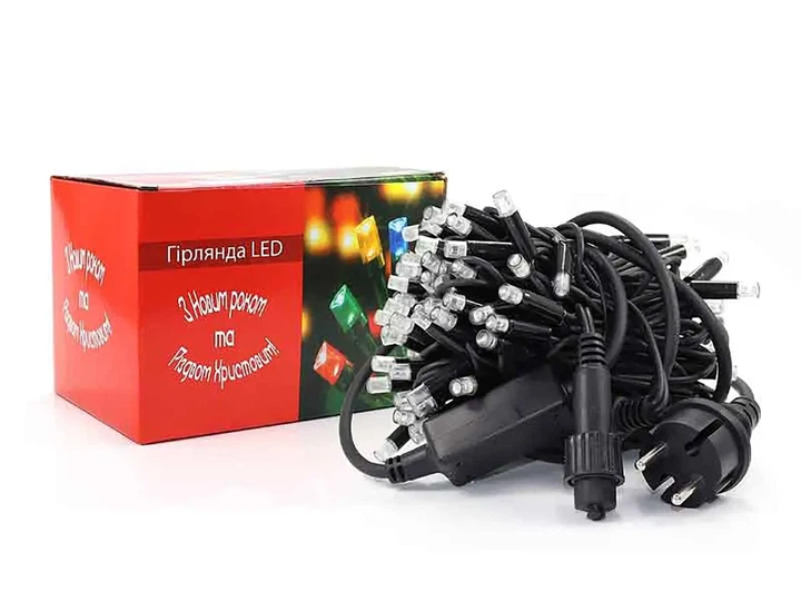 Гирлянда уличная 10м черный провод LED мерцающая белая 220 В 100 Вт - изображение 2