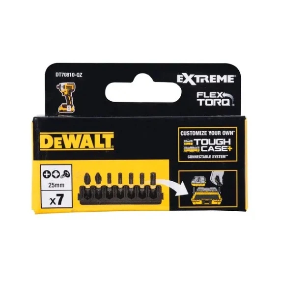 Біти DeWalt FlexTorq 25 мм Рh2 Pz2 Т20 Т25 Т30 набір 7шт (00124198) - Фото 2 Біти DeWalt FlexTorq 25 мм Рh2 Pz2 Т20 Т25 Т30 набір 7шт (00124198) - изображение 2