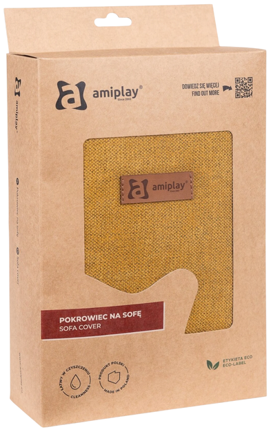 Чохол Amiplay для лежанки Moni розмір L Жовтий (5907563304680) - зображення 1