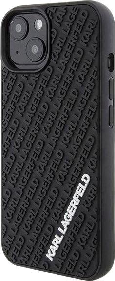 Etui Karl Lagerfeld 3D Rubber Multi Logo do Apple iPhone 15 Plus / 14 Plus Black (KLHCP15M3DMKRLK) - obraz 3