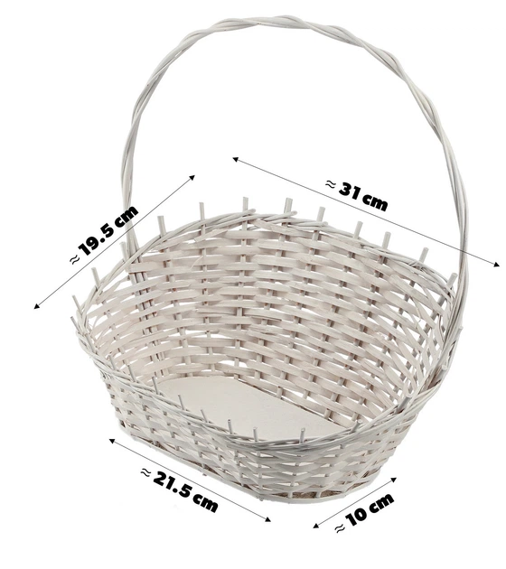 Кошик плетений подарунковий Kadax Mede 19 х 31 см Білий K9150 (5903699485019) - зображення 5