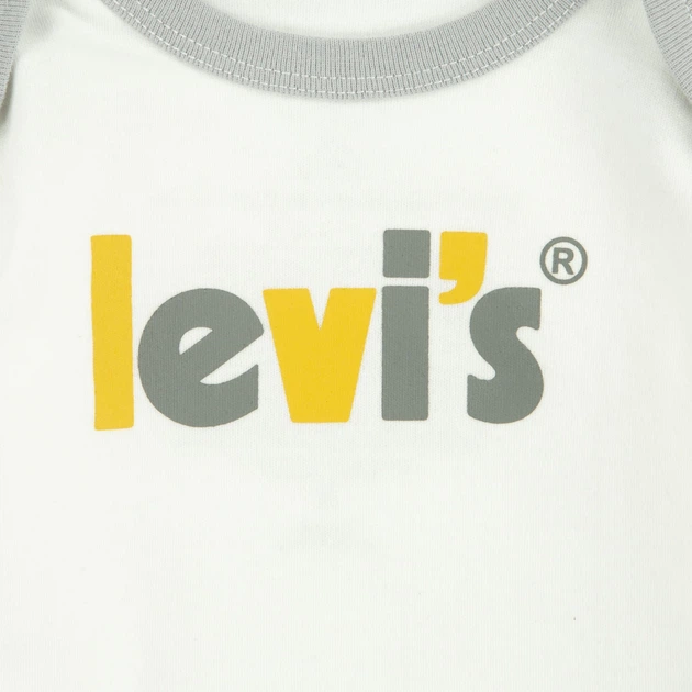Детский комплект (кофточка + ползунки + шапочка) для новорожденных Levi`s 145269267 68 см Белый/Серый (1159848840) - изображение 3
