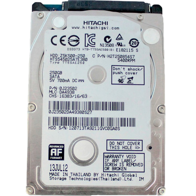 Жорсткий диск 2.5" Hitachi Travelstar Z5K500 250GB (HTS545025A7E380) Refurbished - Фото 1 Жорсткий диск 2.5" Hitachi Travelstar Z5K500 250GB (HTS545025A7E380) Refurbished - изображение 1