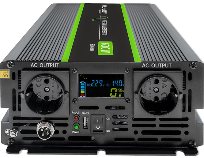 Инвертор 24 230 с чистой синусоидой 3000/6000Вт Qoltec - Фото 6 Инвертор 24 230 с чистой синусоидой 3000/6000Вт Qoltec - изображение 6