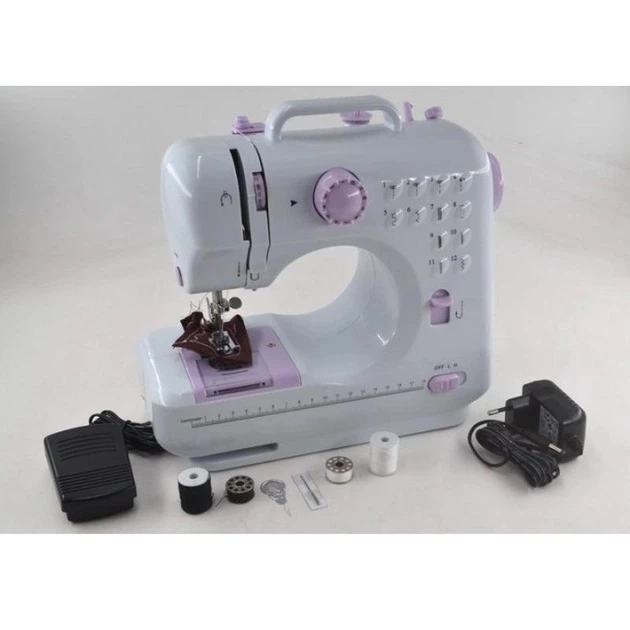 Мини швейная машинка портативная многофункциональная с оверлоком Household Sewing Machine FHSM-505 12 в 1 - Фото 2 Мини швейная машинка портативная многофункциональная с оверлоком Household Sewing Machine FHSM-505 12 в 1 - изображение 2