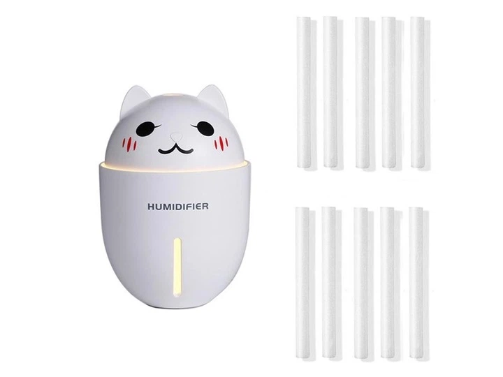 Увлажнитель воздуха и ночник 2в1 ароматизатор ультразвуковой от USB Humidifier 320 мл котик белый - изображение 2