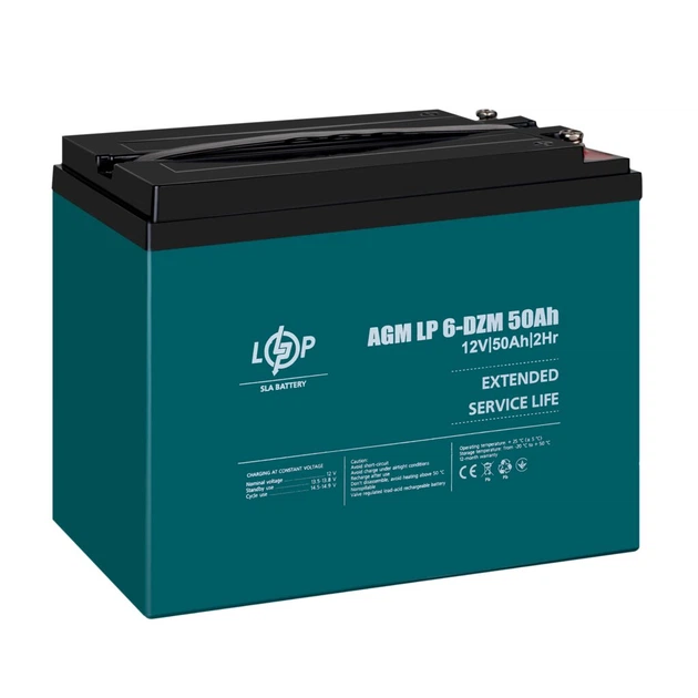 Тяговый свинцово-кислотный AGM аккумулятор LP 6-DZM-50 Ah - изображение 3