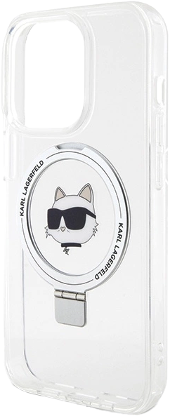 Etui Karl Lagerfeld Ring Stand Choupette Head MagSafe do Apple iPhone 15 Pro White (KLHMP15LHMRSCHH) - obraz 5