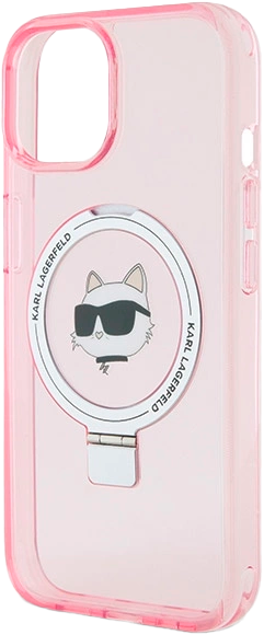 Etui Karl Lagerfeld Ring Stand Choupette Head MagSafe do Apple iPhone 15/14/13 Pink (KLHMP15SHMRSCHP) - obraz 6