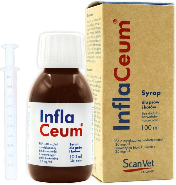 Syrop ScanVet InflaCeum mieszanka paszowa przeciw bólu stawów u psów i kotów 100 ml (5906196669159) - obraz 1