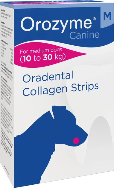 Gryzak dentystyczny ScanVet Orozyme Oradental Collagen Strips M dla psów 10-30 kg 141 g (5055037403565) - obraz 1