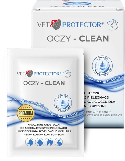 Chusteczki do oczyszczania oczu JM Sante Pharma Vet Protector Oczy-Clean dla psów i kotów 20 szt (5902596718718) - obraz 2