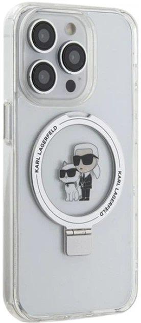 Etui Karl Lagerfeld Ring Stand Karl&Choupettte MagSafe do Apple iPhone 13 Pro White (KLHMP13LHMRSKCH) - obraz 3
