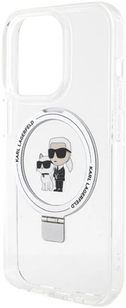 Etui Karl Lagerfeld Ring Stand Karl&Choupettte MagSafe do Apple iPhone 13 Pro White (KLHMP13LHMRSKCH) - obraz 4