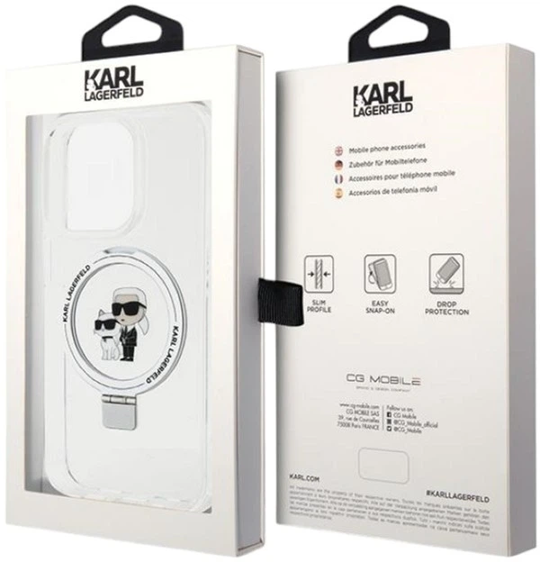 Etui Karl Lagerfeld Ring Stand Karl&Choupettte MagSafe do Apple iPhone 13 Pro White (KLHMP13LHMRSKCH) - obraz 6