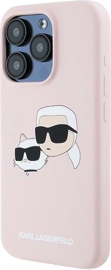 Etui plecki Karl Lagerfeld Silicone Karl & Choupette Head MagSafe do iPhone 15 Pro Max Pink (3666339256876) - obraz 2