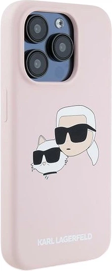 Etui plecki Karl Lagerfeld Silicone Karl & Choupette Head MagSafe do iPhone 15 Pro Max Pink (3666339256876) - obraz 4