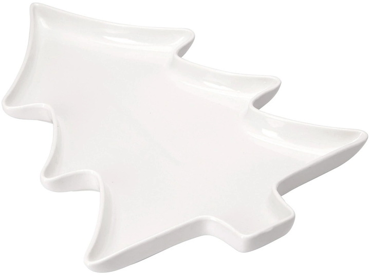 Talerz do serwowania Excellent Houseware 139506 w kształcie choinki porcelanowy Biała 35 x 26 x 3 cm (8721037544412) - obraz 1