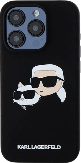 Etui plecki Karl Lagerfeld Silicone Karl & Choupette Head MagSafe do iPhone 15 Pro Max Black (KLHMP15XSKCHPPLK) - obraz 3