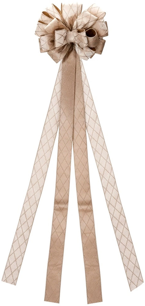 Декоративний бант Home Styling Collection 839566 на ялинку 130 x 33 см Бежевий (8721037679886) - зображення 1