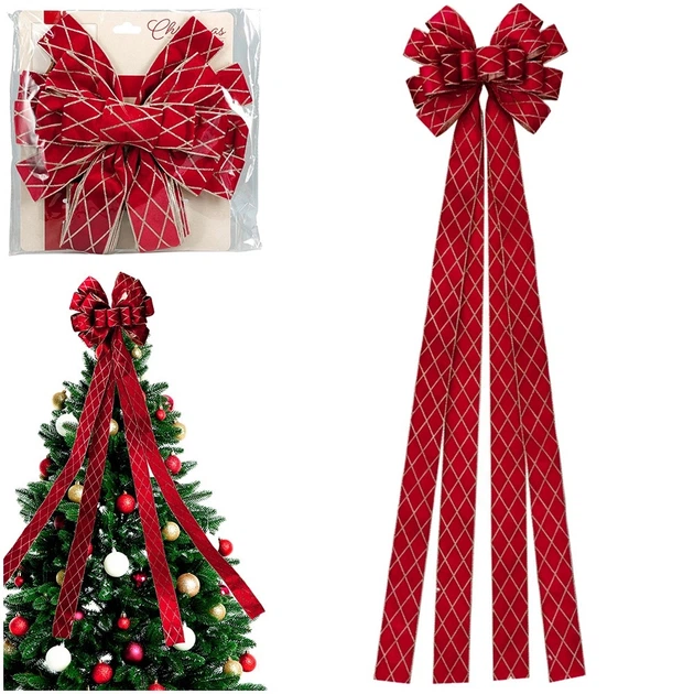 Kokarda dekoracyjna Home Styling Collection 839567 na choinkę 130 x 33 cm Czerwona (8721037684422) - obraz 5