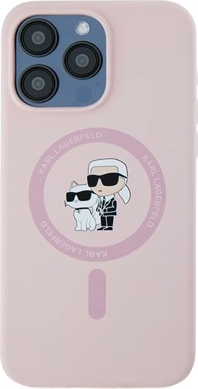 Панель Karl Lagerfeld Silicone Karl & Choupette Ring MagSafe для iPhone 15 Pro Pink (3666339254483) - зображення 3