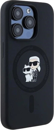 Панель Karl Lagerfeld Silicone Karl & Choupette Ring MagSafe для iPhone 15 Pro Black (3666339254063) - зображення 4