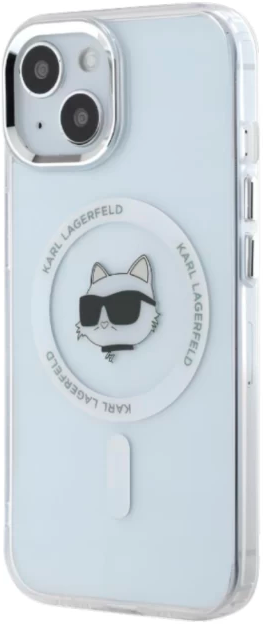Панель Karl Lagerfeld IML Metal Choupette Head MagSafe do Apple iPhone 15 Plus White (KLHMP15MHLSCHH) - зображення 2