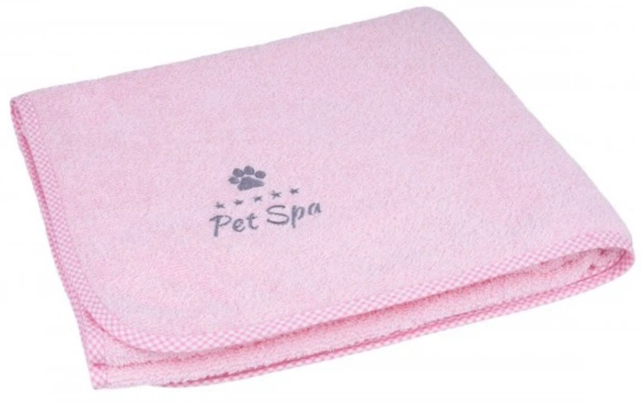 Ręcznik kąpielowy Amiplay dla psa spa L 124 x 70 cm Różowy (5907563272965) - obraz 1