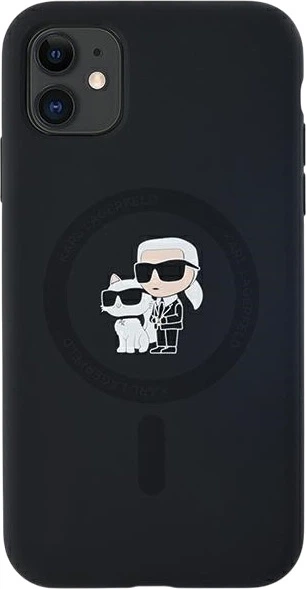 Etui plecki Karl Lagerfeld Silicone Karl & Choupette Ring MagSafe do iPhone 11 / Xr Black (3666339253943) - obraz 3
