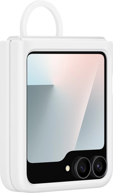 Панель Samsung Silicone Case with Ring для Samsung Galaxy Z Flip7 FE/Z Flip6 White (EF-PF741TWEGWW) - зображення 4
