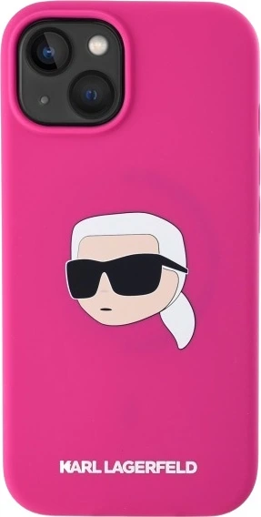 Панель Karl Lagerfeld Silicone Karl Head Print MagSafe для Apple iPhone 15 Fuchsia (3666339256982) - зображення 3
