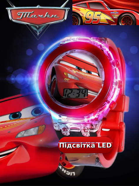 ヴィクターアンドロルフ　ライダースギャルソンドリスヴァンマックイーングッチサンロ Детские электронные наручные часы с подсветкой Тачки, часы с