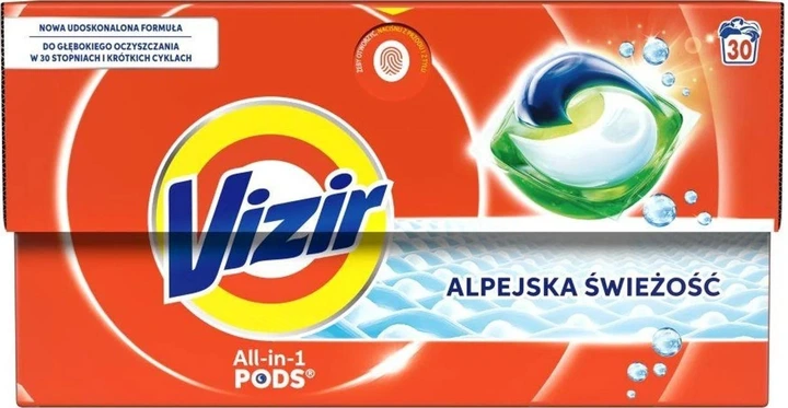 Kapsułki do prania Vizir All in 1 Pods Alpine Fresh 30 szt (8700216745895) - obraz 1