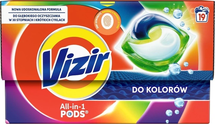 Kapsułki do prania Vizir All in 1 Pods do kolorów 19 szt (8700216745260) - obraz 1
