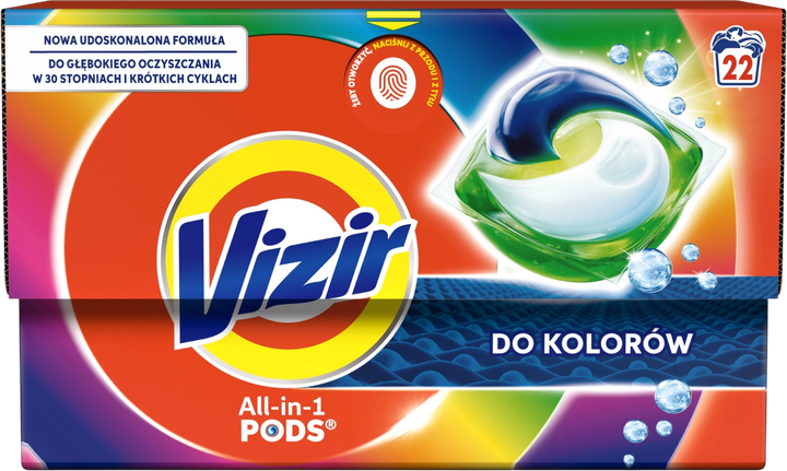 Kapsułki do prania Vizir All in 1 Pods do kolorów 22 szt (8700216745444) - obraz 1