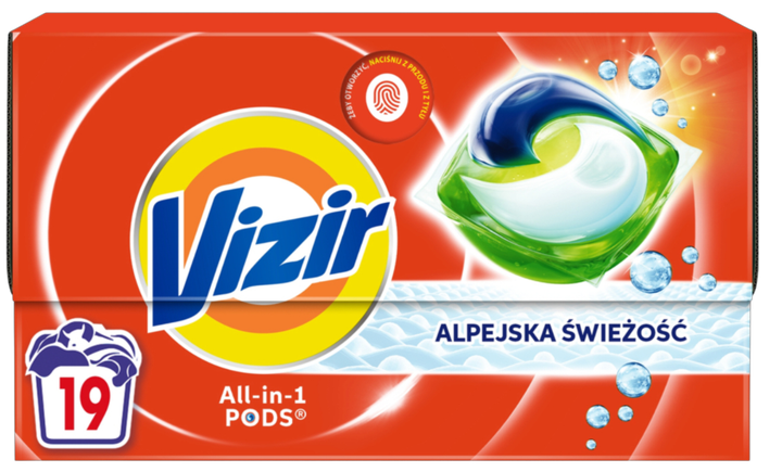 Kapsułki do prania Vizir All in 1 Pods Alpine Fresh 19 szt (8700216746342) - obraz 1