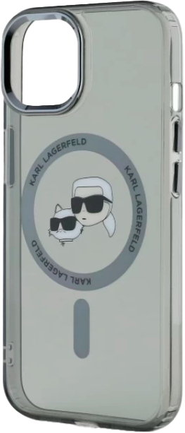 Панель Karl Lagerfeld IML Metal Karl&Choupette Head MagSafe для Apple iPhone 15 Black (KLHMP15SHLSKCK) - зображення 6