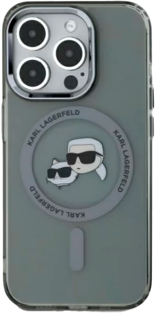 Панель Karl Lagerfeld IML Metal Karl&Choupette Head MagSafe do Apple iPhone 15 Pro Black (KLHMP15LHLSKCK) - зображення 2