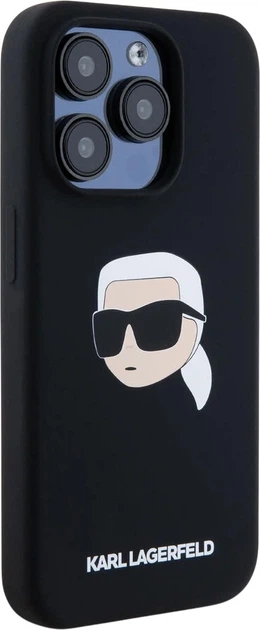 Панель Karl Lagerfeld Silicone Karl Head Print MagSafe для Apple iPhone 15 Pro Black (3666339257149) - зображення 4