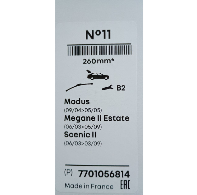 Задняя щётка стеклоочистителя Renault 260 мм для Renault Megane II, Scenic II (2002–) 7701056814 - изображение 7