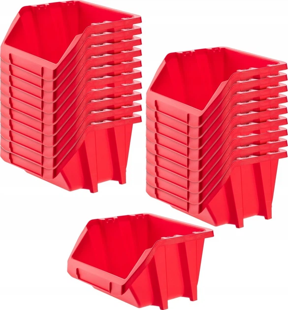 Zestaw kuwet warsztatowych Kadax KBIS15 144 x 118 mm 20 szt. Czerwone (5903699456507) - obraz 1