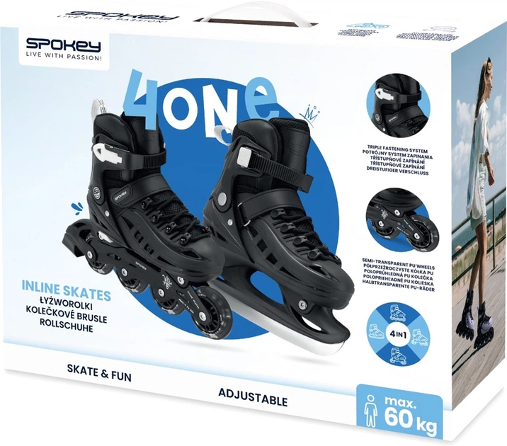 Łyżworolki regulowane 4w1 Spokey 4ONE 34-38 944646 Czarne (5905339446466) - obraz 11