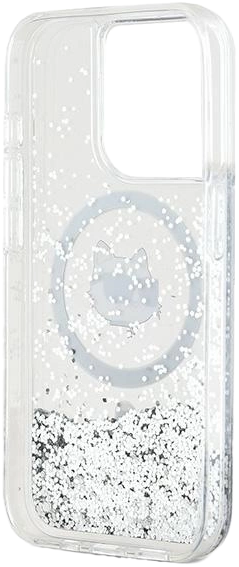 Панель Karl Lagerfeld Liquid Glitter Choupette Head Magsafe для Apple iPhone 13 Pro Transparent (KLHMP13LLGCHSGH) - зображення 6