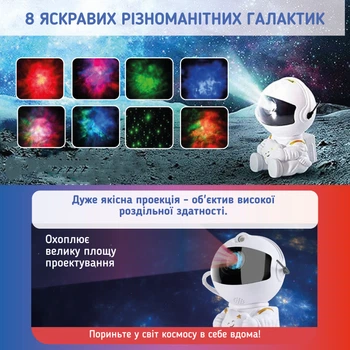 Проектор нічник зоряне небо космонавт астронавт лазерний 3д галактики нічники зоряного неба світлодіодний в спальню лампа 3d дитячий розумний світильник на стелі зіркове небо для дітей сидячий 3 d з пультом режимів туманностей Astro - Фото 3 Проектор нічник зоряне небо космонавт астронавт лазерний 3д галактики нічники зоряного неба світлодіодний в спальню лампа 3d дитячий розумний світильник на стелі зіркове небо для дітей сидячий 3 d з пультом режимів туманностей Astro - изображение 3