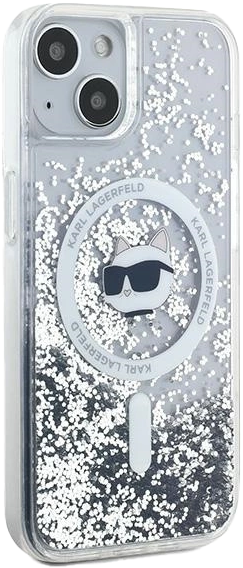 Etui Karl Lagerfeld Liquid Glitter Choupette Head Magsafe do Apple iPhone 15 Plus/14 Plus Transparent (KLHMP15MLGCHSGH) - obraz 4