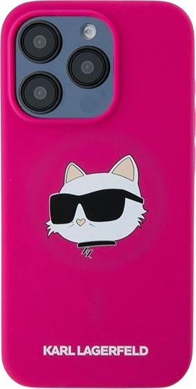 Etui plecki Karl Lagerfeld Silicone Choupette Head MagSafe do Apple iPhone 15 Pro Fuchsia (3666339257422) - obraz 3