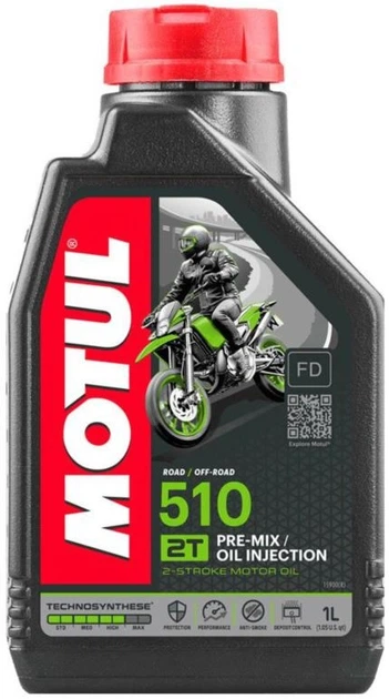 Моторне масло MOTUL 510 2T напівсинтетичне для двотактних двигунів 1 л (3374650246710) - зображення 1
